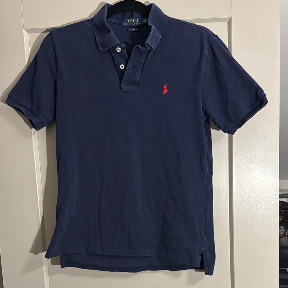 Polo by Ralph Lauren Blue Polo Shirt with Classic Fit and Red Logo